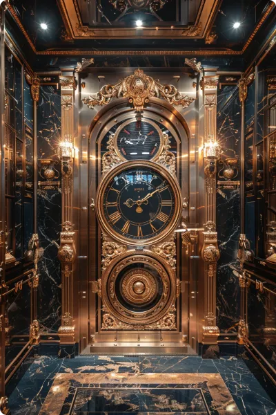 a large golden clock